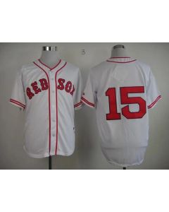 Red Sox #15 Dustin Pedroia White 1936 Turn Back The Clock Stitched MLB Jersey