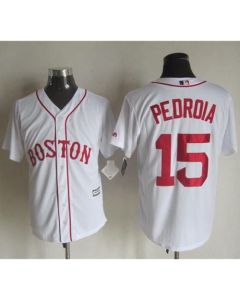 Red sox #15 Dustin Pedroia White Alternate Home New Cool Base Stitched MLB Jersey
