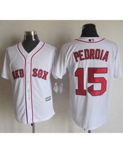 Red Sox #15 Dustin Pedroia White New Cool Base Stitched MLB Jersey