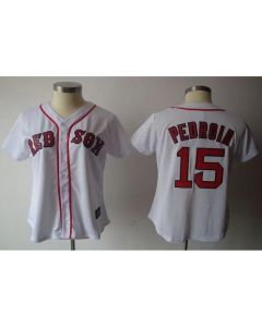 Red Sox #15 Dustin Pedroia White Women's Fashion Stitched MLB Jersey