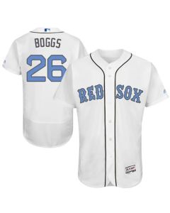 Red Sox #26 Wade Boggs White Flexbase Authentic Collection 2016 Father's Day Stitched MLB Jersey
