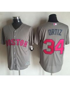 Red Sox #34 David Ortiz Grey New Cool Base 2016 Mother's Day Stitched MLB Jersey