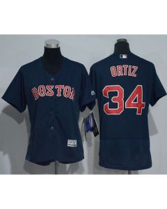 Red Sox #34 David Ortiz Navy Blue Flexbase Authentic Women's Stitched MLB Jersey