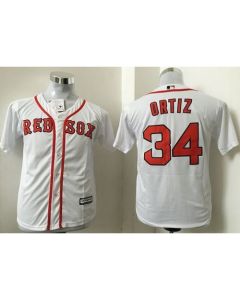 Red Sox #34 David Ortiz White Cool Base Stitched Youth MLB Jersey