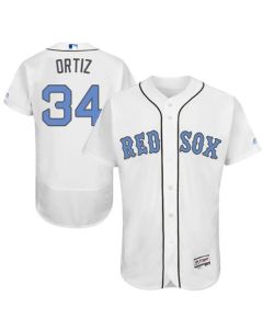 Red Sox #34 David Ortiz White Flexbase Authentic Collection 2016 Father's Day Stitched MLB Jersey