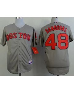 Red Sox #48 Pablo Sandoval Grey Cool Base Stitched MLB Jersey