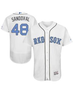Red Sox #48 Pablo Sandoval White Flexbase Authentic Collection 2016 Father's Day Stitched MLB Jersey