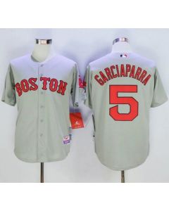 Red Sox #5 Nomar Garciaparra Grey Cool Base Stitched MLB Jersey