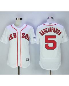 Red Sox #5 Nomar Garciaparra White Flexbase Authentic Collection Stitched MLB Jersey