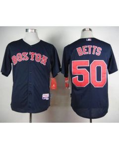 Red Sox #50 Mookie Betts Dark Blue Cool Base Stitched MLB Jersey