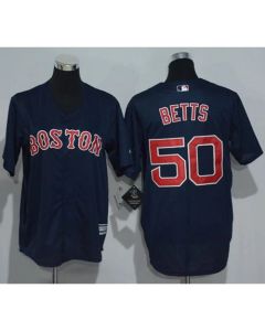 Red Sox #50 Mookie Betts Dark Blue Cool Base Stitched Youth MLB Jersey