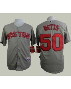 Red Sox #50 Mookie Betts Grey Cool Base Stitched MLB Jersey