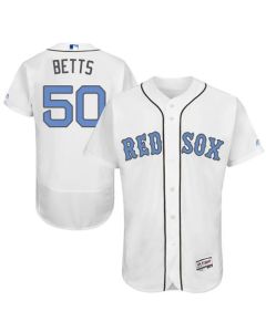 Red Sox #50 Mookie Betts White Flexbase Authentic Collection 2016 Father's Day Stitched MLB Jersey