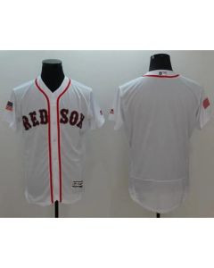 Red Sox Blank White Fashion Stars & Stripes Flexbase Authentic Stitched MLB Jersey