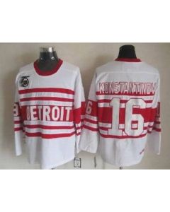 Red Wings #16 Vladimir Konstantinov White CCM Throwback 75TH Stitched NHL Jersey