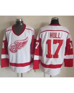 Red Wings #17 Brett Hull White CCM Throwback Stitched NHL Jersey