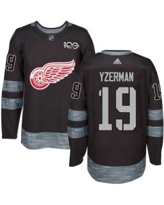 Red Wings #19 Steve Yzerman Black 1917-2017 100th Anniversary Stitched NHL Jersey