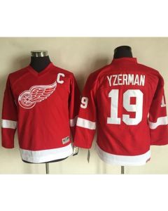 Red Wings #19 Steve Yzerman Red CCM Throwback Stitched Youth NHL Jersey