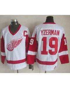 Red Wings #19 Steve Yzerman White CCM Throwback Stitched NHL Jersey