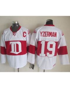 Red Wings #19 Steve Yzerman White Winter Classic CCM Throwback Stitched NHL Jersey