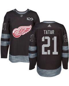 Red Wings #21 Tomas Tatar Black 1917-2017 100th Anniversary Stitched NHL Jersey