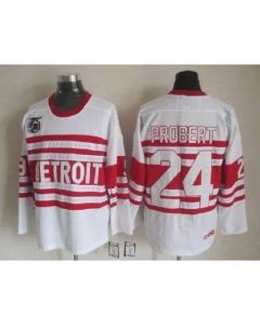 Red Wings #24 Bob Probert White CCM Throwback 75TH Stitched NHL Jersey