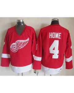 Red Wings #4 Gordie Howe Red CCM Throwback Stitched NHL Jersey