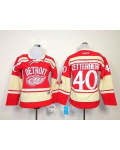Red Wings #40 Henrik Zetterberg Red 2014 Winter Classic Women's Stitched NHL Jersey