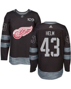 Red Wings #43 Darren Helm Black 1917-2017 100th Anniversary Stitched NHL Jersey