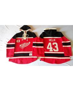 Red Wings #43 Darren Helm Red Sawyer Hooded Sweatshirt Stitched NHL Jersey