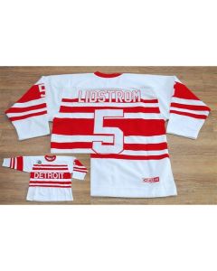 Red Wings #5 Nicklas Lidstrom White CCM Throwback 75TH Stitched NHL Jersey