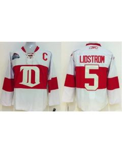 Red Wings #5 Nicklas Lidstrom White Winter Classic Stitched Youth NHL Jersey
