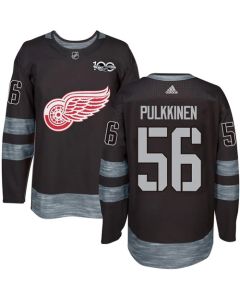 Red Wings #56 Teemu Pulkkinen Black 1917-2017 100th Anniversary Stitched NHL Jersey
