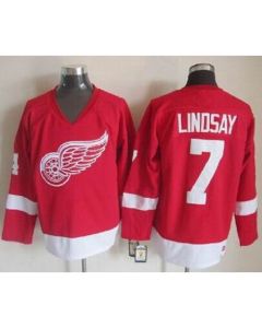 Red Wings #7 Ted Lindsay Red CCM Throwback Stitched NHL Jersey