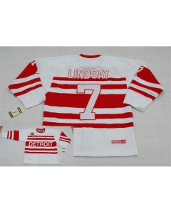 Red Wings #7 Ted Lindsay White CCM Throwback 75TH Stitched NHL Jersey