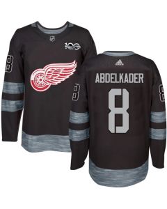 Red Wings #8 Justin Abdelkader Black 1917-2017 100th Anniversary Stitched NHL Jersey
