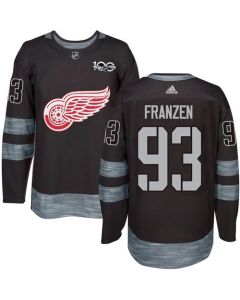 Red Wings #93 Johan Franzen Black 1917-2017 100th Anniversary Stitched NHL Jersey