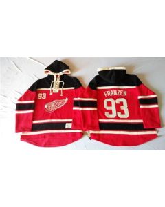 Red Wings #93 Johan Franzen Red Sawyer Hooded Sweatshirt Stitched NHL Jersey