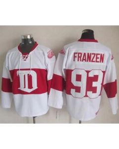 Red Wings #93 Johan Franzen White Winter Classic CCM Throwback Stitched NHL Jersey