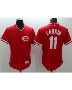 Reds #11 Barry Larkin Red Flexbase Authentic Collection Cooperstown Stitched MLB Jersey