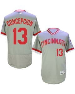 Reds #13 Concepcion Grey Flexbase Authentic Collection Cooperstown Stitched MLB Jersey
