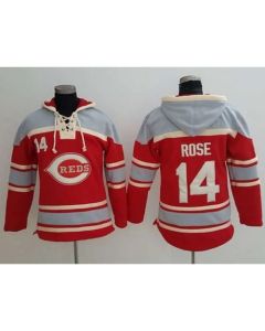 Reds #14 Pete Rose Red Sawyer Hooded Sweatshirt MLB Hoodie