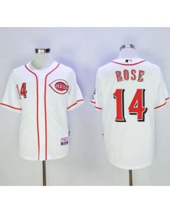 Reds #14 Pete Rose White Cool Base Stitched MLB Jersey