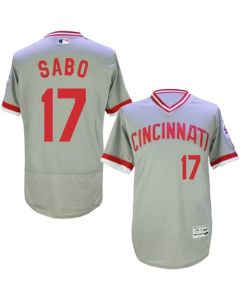 Reds #17 Chris Sabo Grey Flexbase Authentic Collection Cooperstown Stitched MLB Jersey