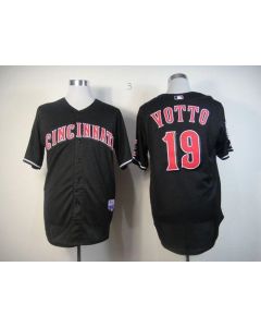 Reds #19 Joey Votto Black Stitched MLB Jersey