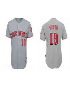 Reds #19 Joey Votto Grey Cool Base Stitched MLB Jersey