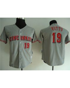 Reds #19 Joey Votto Grey Cool Base Stitched Youth MLB Jersey