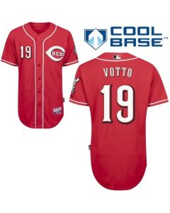 Reds #19 Joey Votto Red Cool Base Stitched MLB Jersey