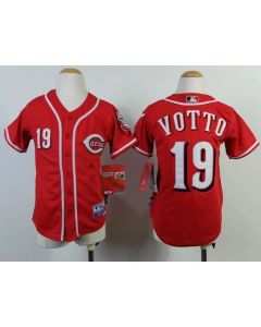 Reds #19 Joey Votto Red Cool Base Stitched Youth MLB Jersey