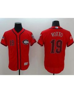 Reds #19 Joey Votto Red Fashion Stars & Stripes Flexbase Authentic Stitched MLB Jersey